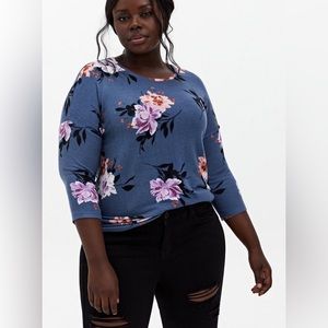 Relaxed Fit Super Soft Plush Crew Neck Dolman Long Sleeve Sweater